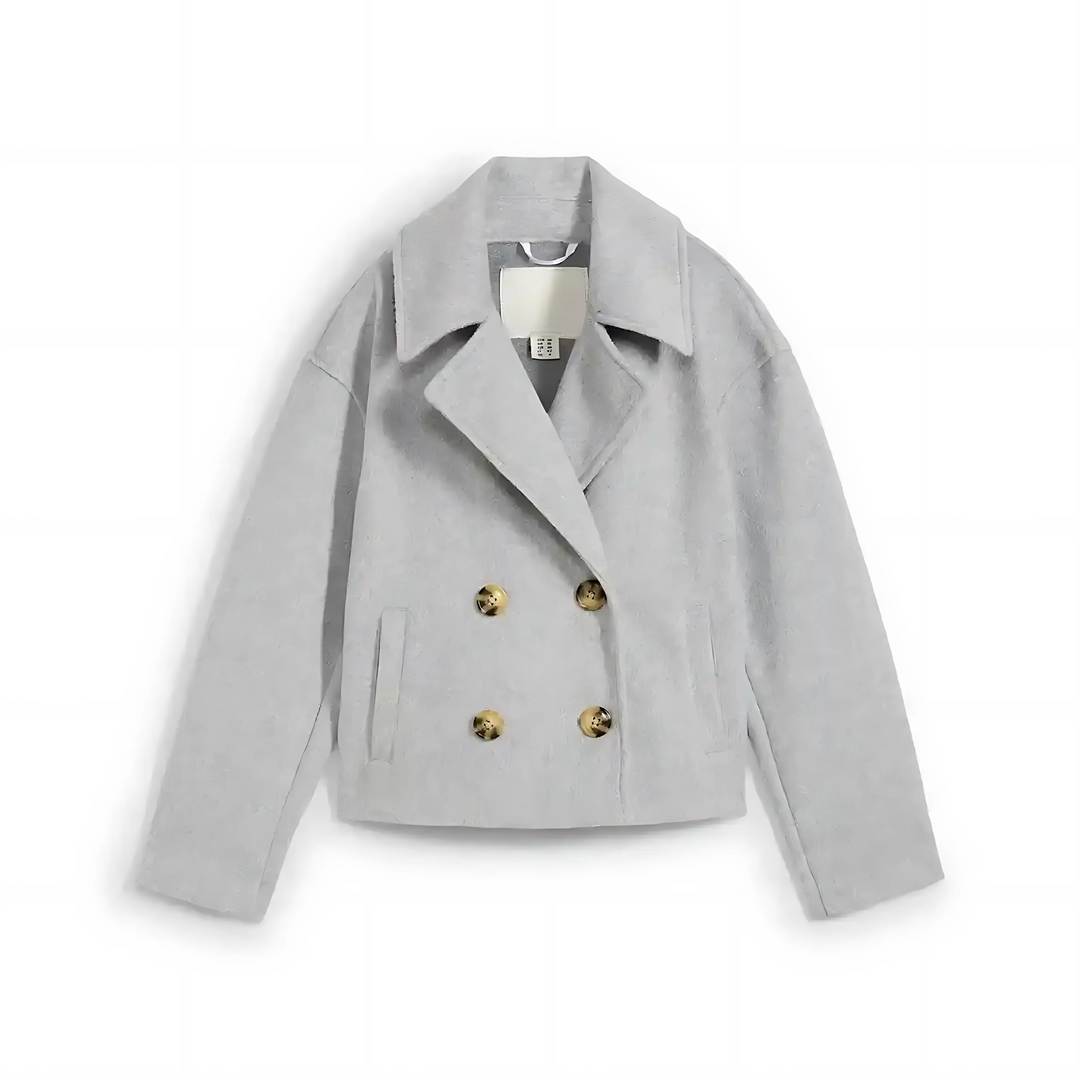 Hazel - Elegant Short Wool-Look Coat