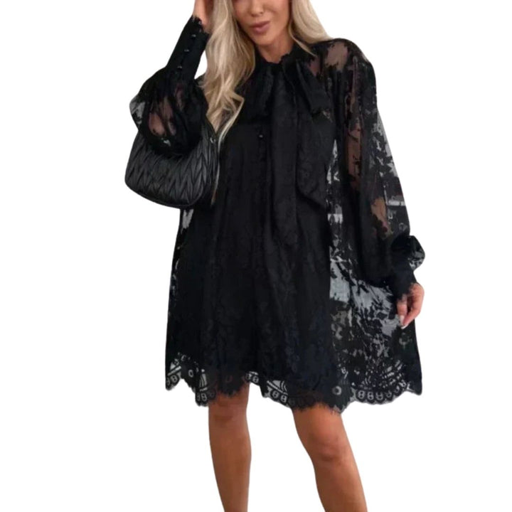 Oliva | mini dress with bow neckline