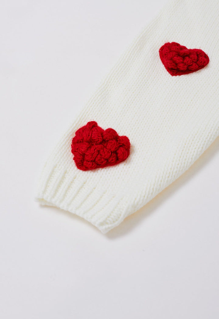 Emily - Romantic 3D Heart Knit Cardigan