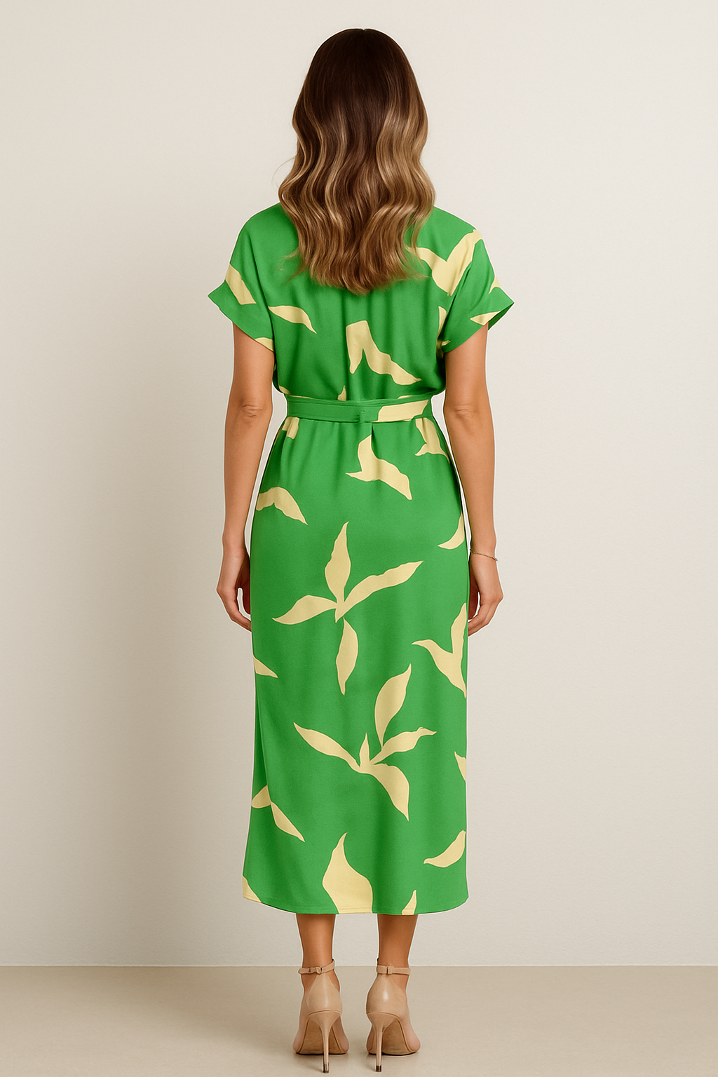 Lauren - High-Waist Flounce Collar Dress