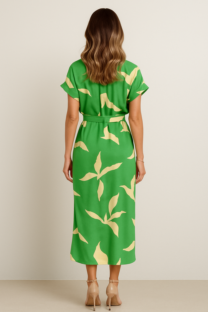 Lauren - High-Waist Flounce Collar Dress