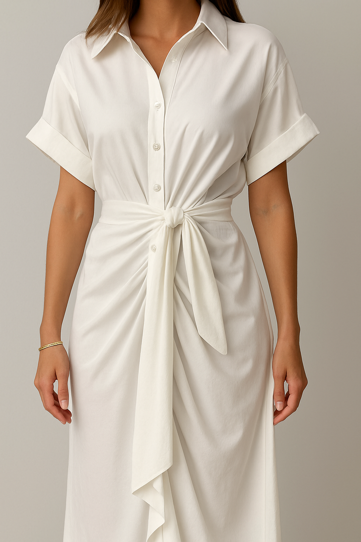 Lauren - High-Waist Flounce Collar Dress