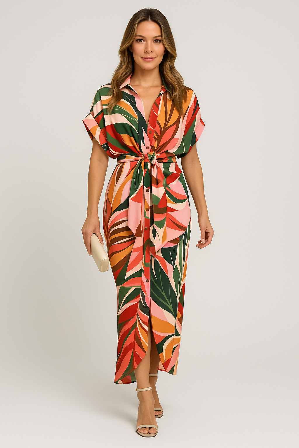 Lauren - High-Waist Flounce Collar Dress