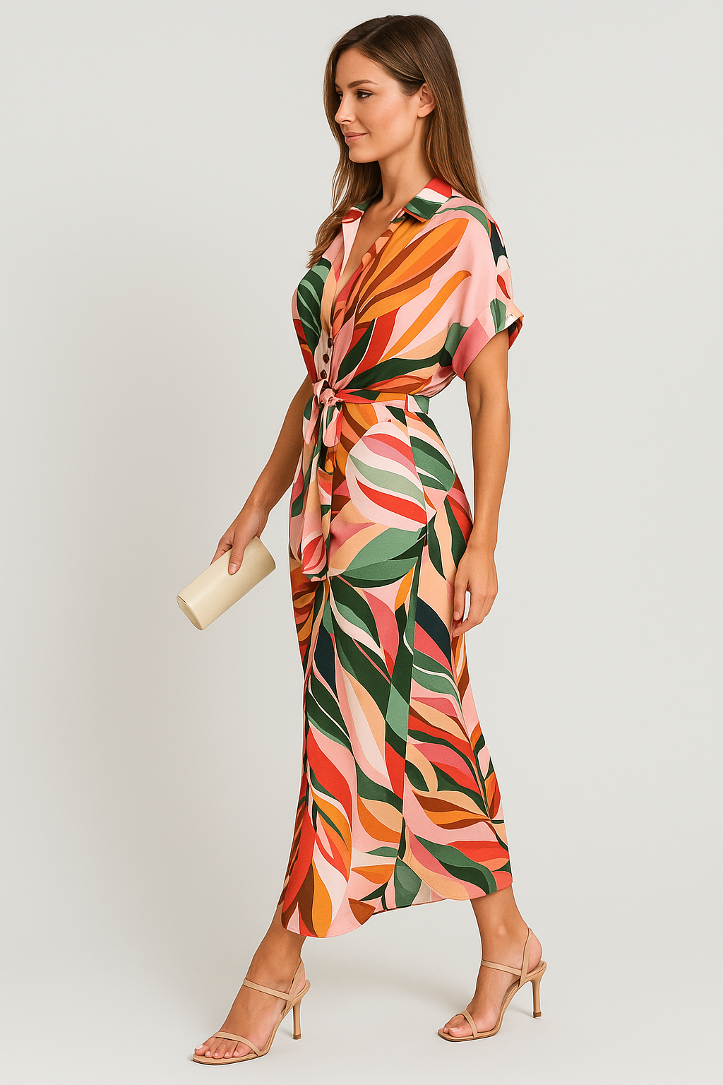 Lauren - High-Waist Flounce Collar Dress