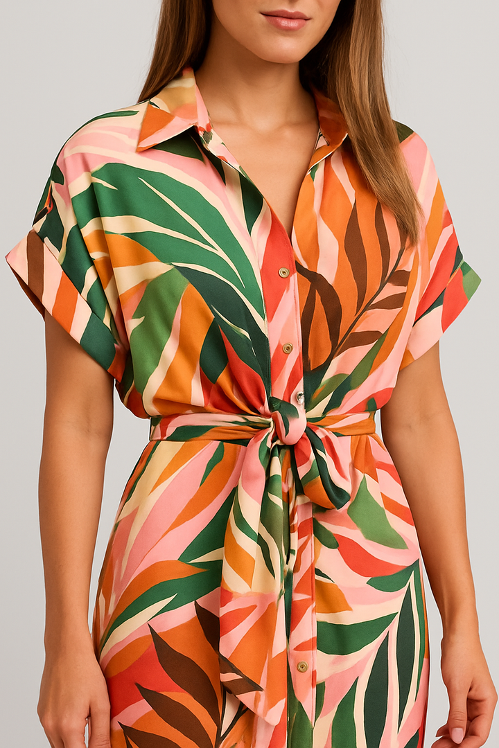 Lauren - High-Waist Flounce Collar Dress