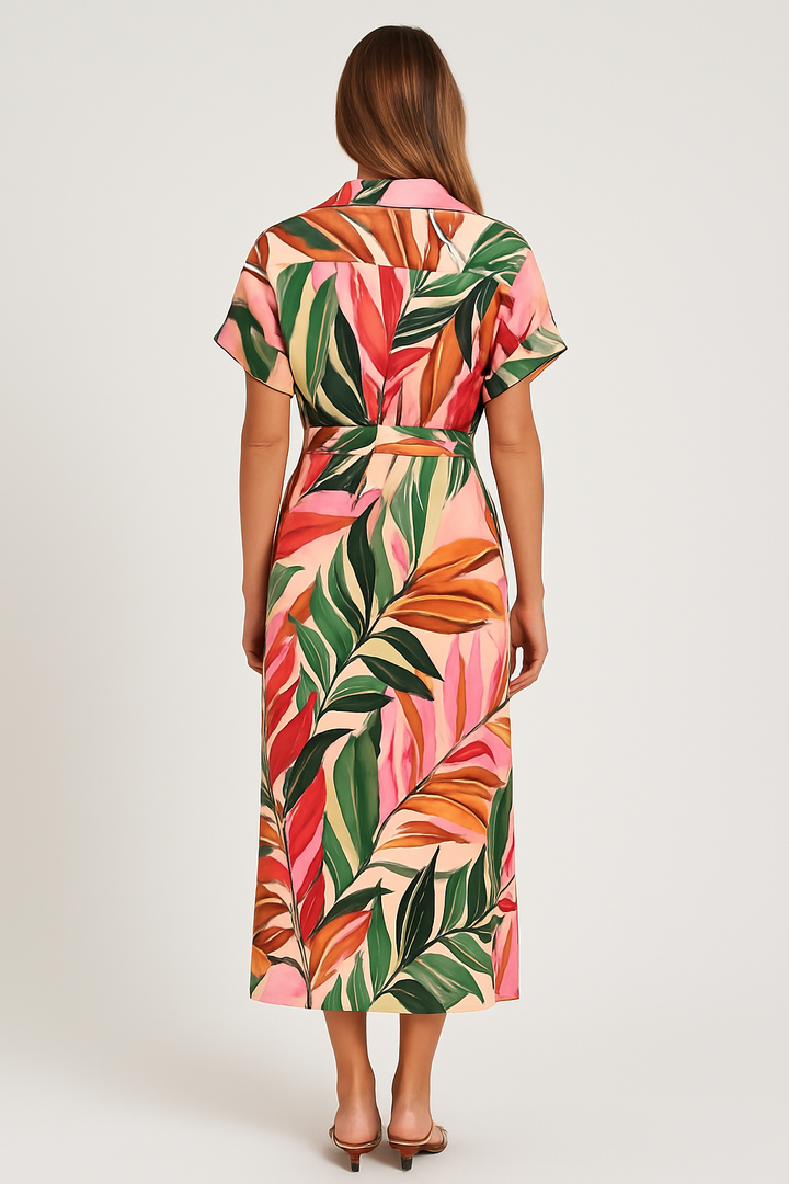 Lauren - High-Waist Flounce Collar Dress