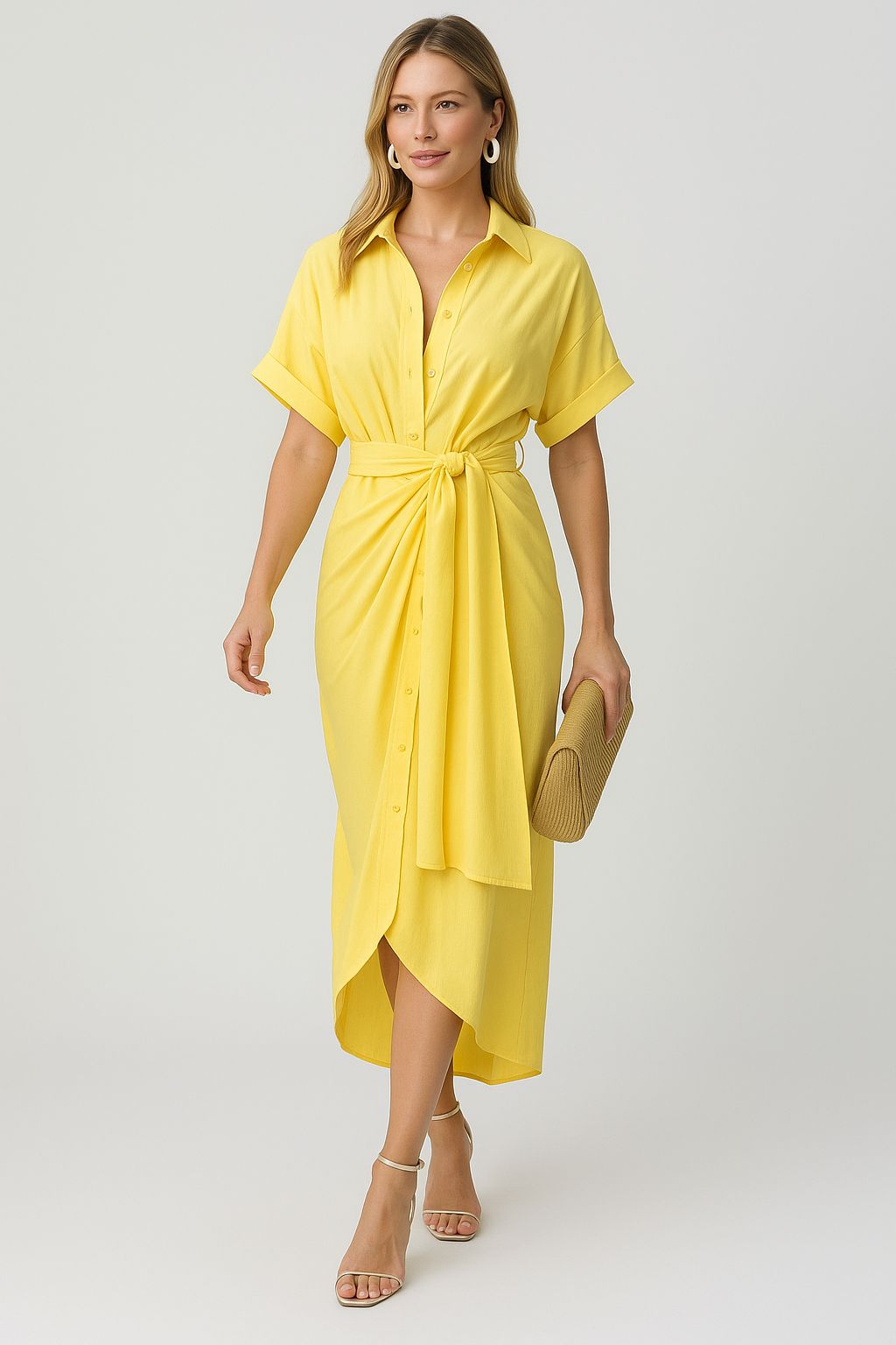 Lauren - High-Waist Flounce Collar Dress