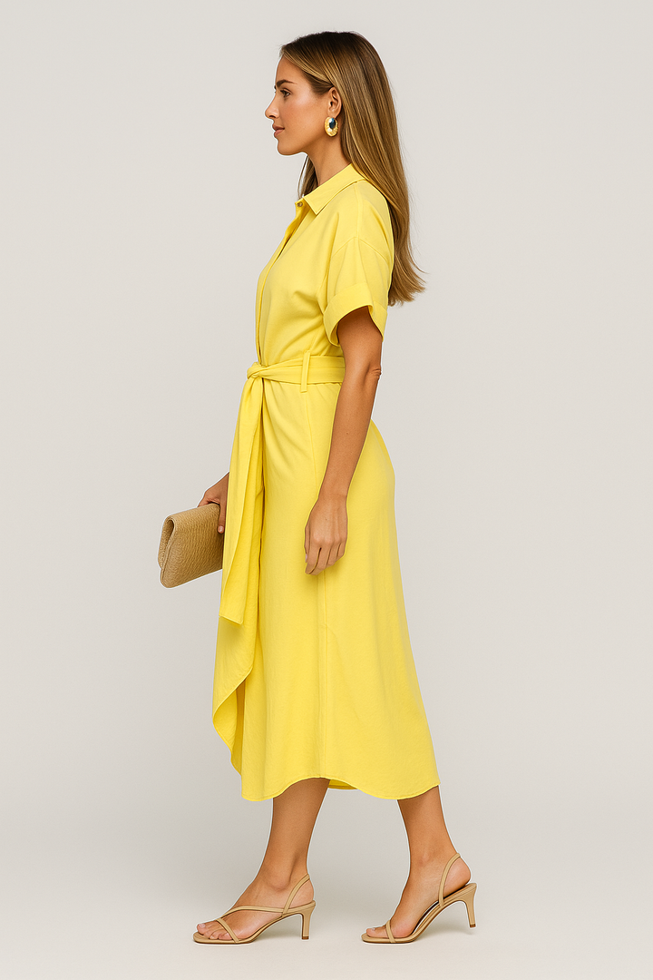 Lauren - High-Waist Flounce Collar Dress
