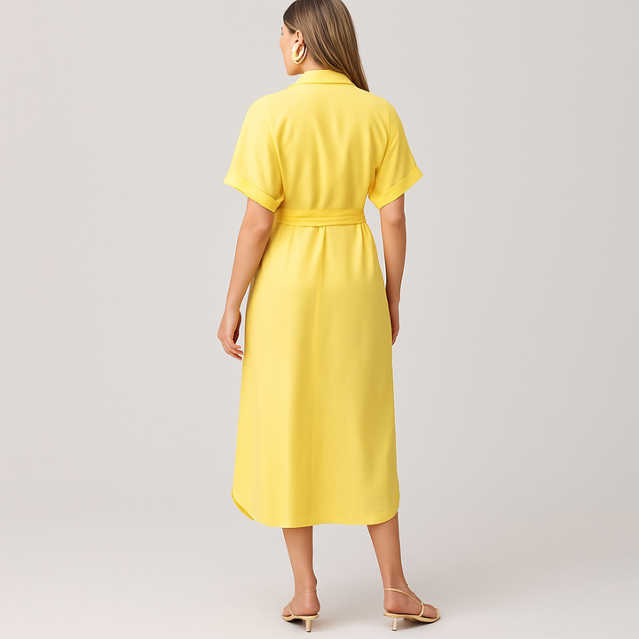 Lauren - High-Waist Flounce Collar Dress