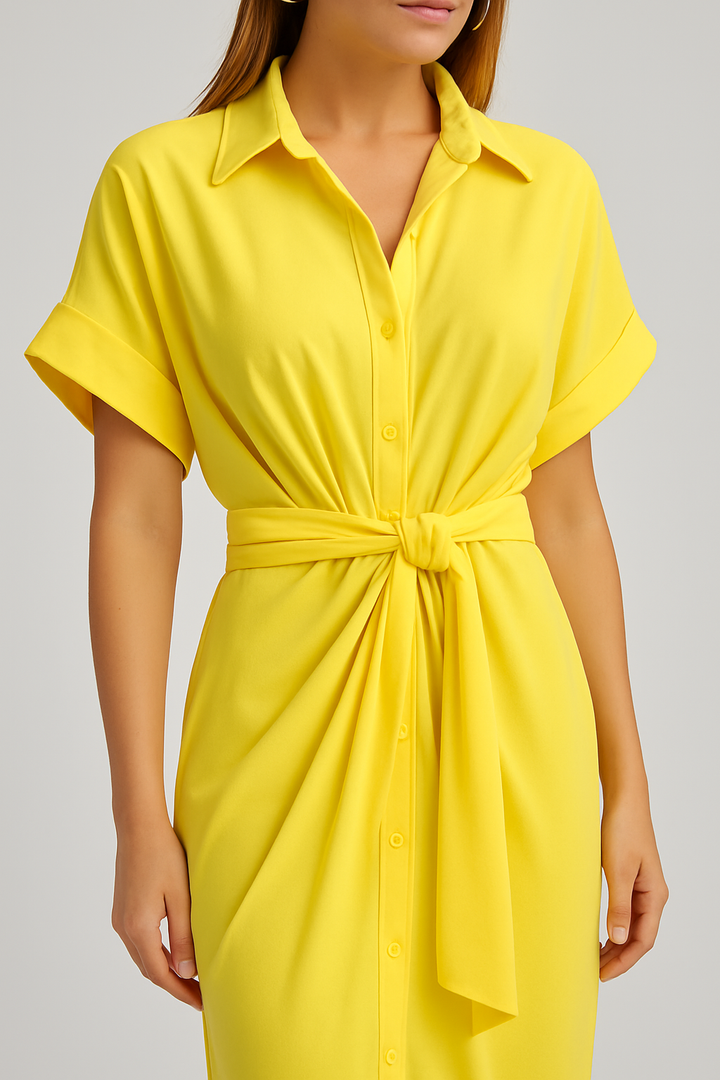 Lauren - High-Waist Flounce Collar Dress