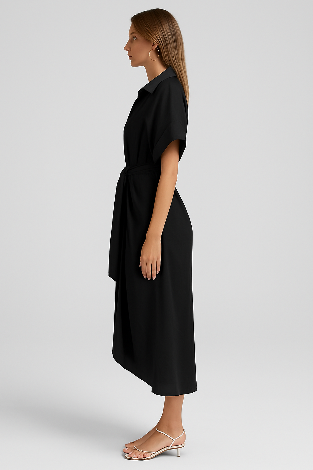Lauren - High-Waist Flounce Collar Dress