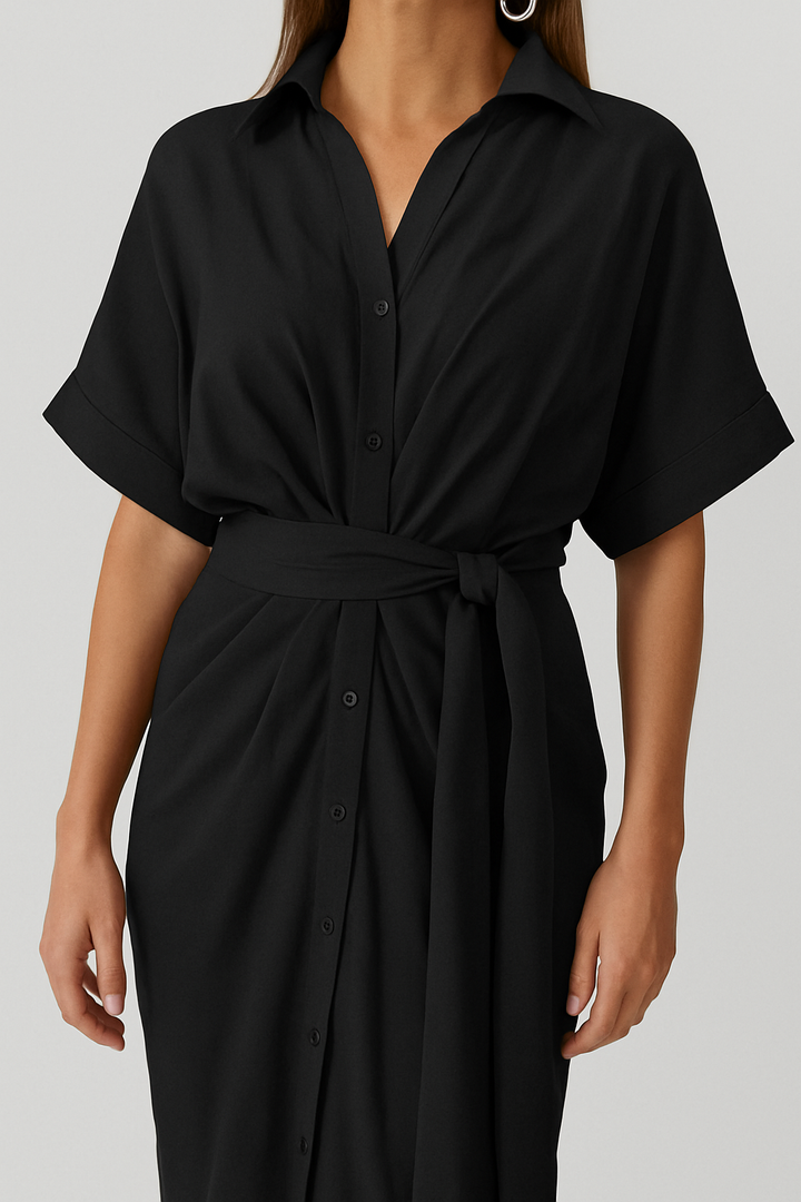 Lauren - High-Waist Flounce Collar Dress