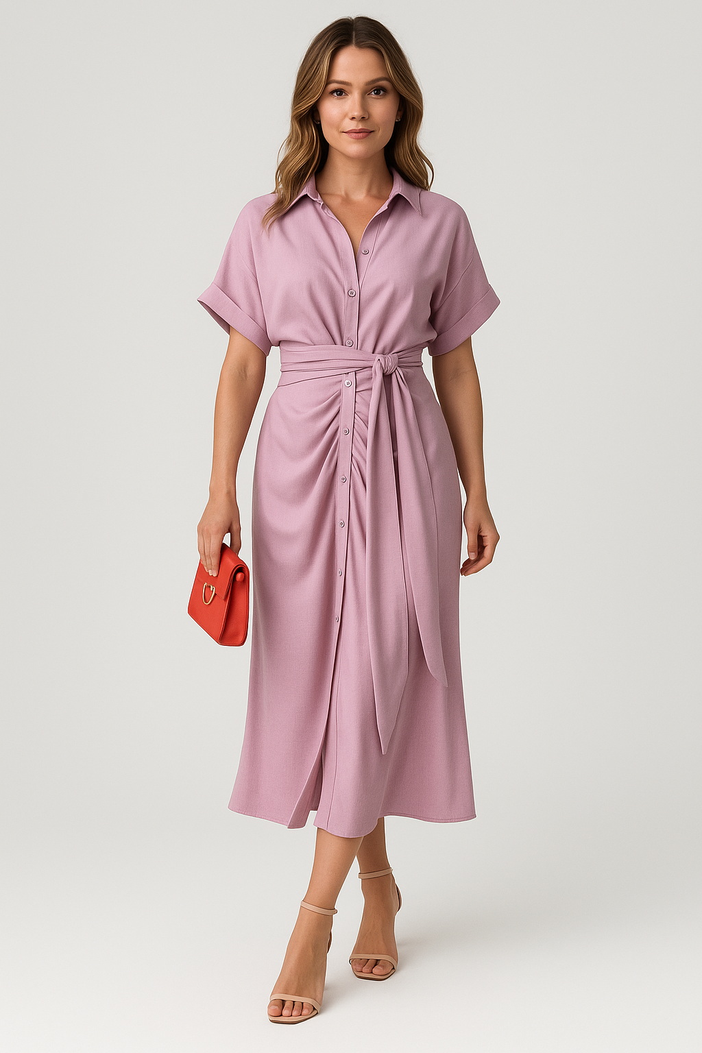 Lauren - High-Waist Flounce Collar Dress