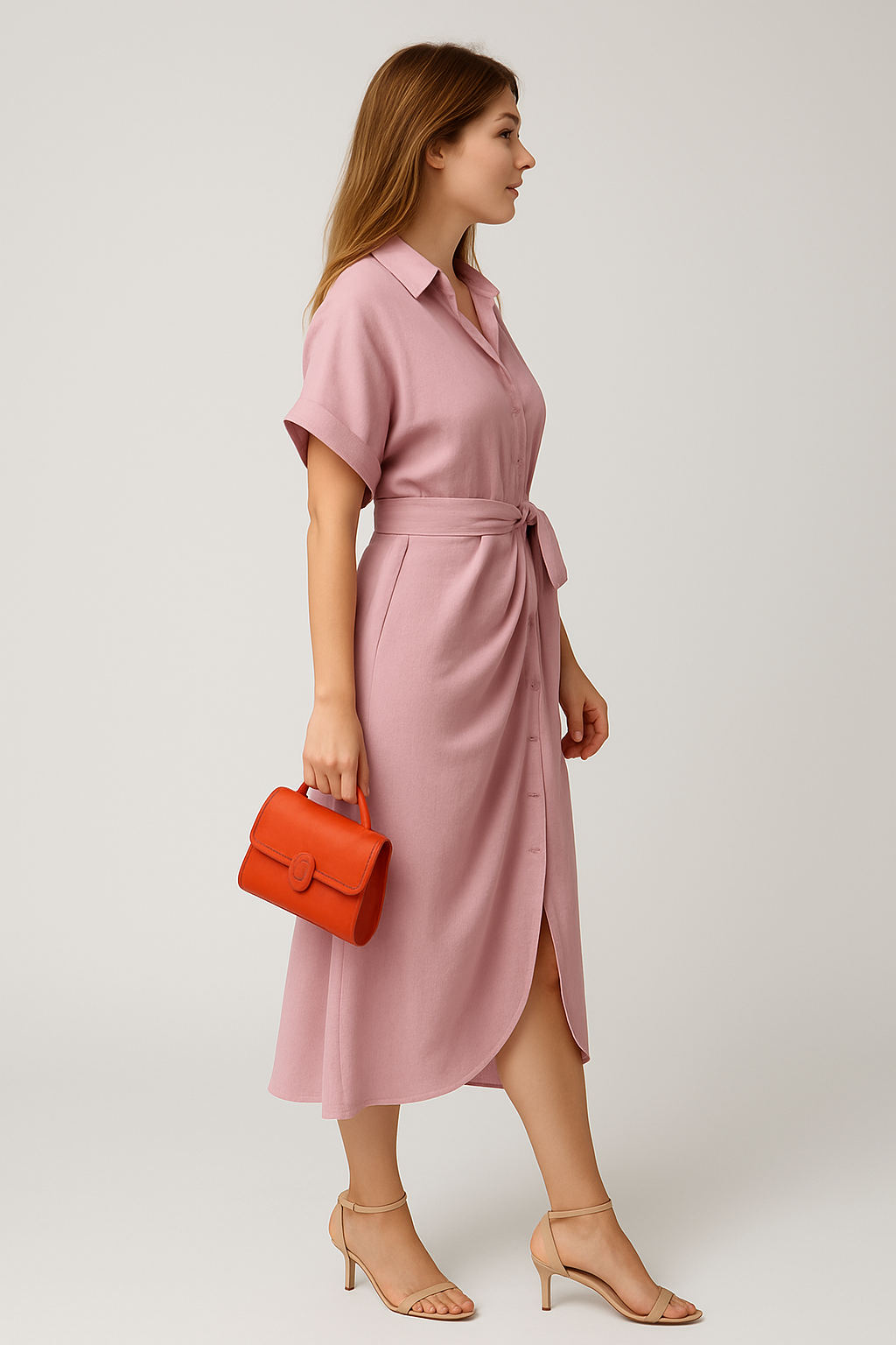 Lauren - High-Waist Flounce Collar Dress