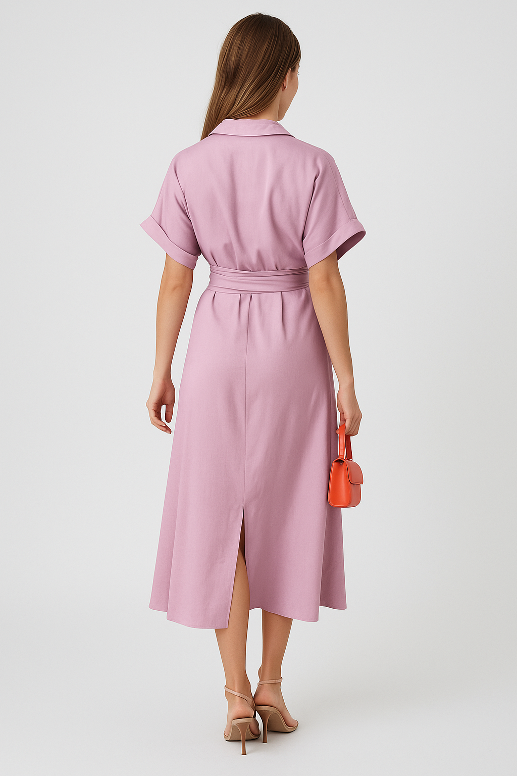 Lauren - High-Waist Flounce Collar Dress