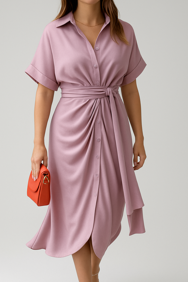 Lauren - High-Waist Flounce Collar Dress