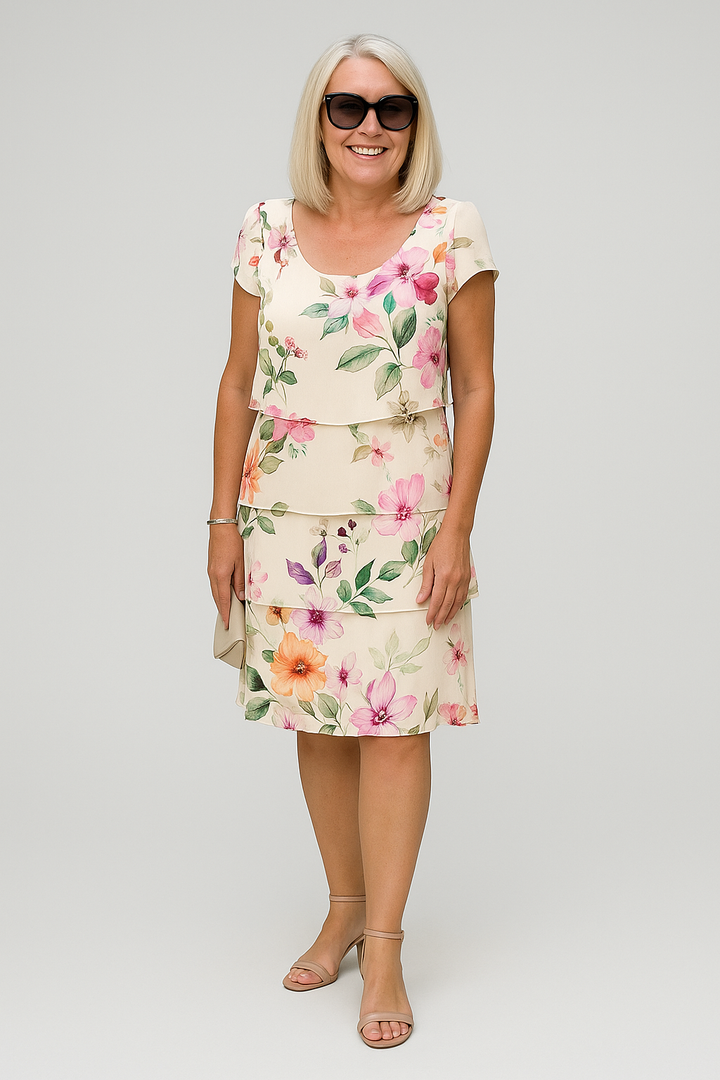 Amelia -  Elegant Round Neck Dress