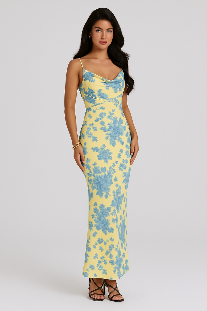 Aisling - Elegant Sleeveless Floral Maxi Dress
