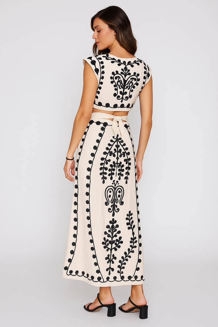 Camilla - Printed Top and Skirt Set