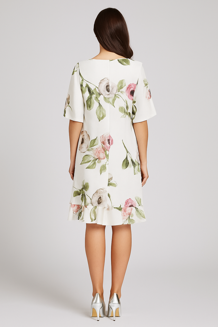 Veda - Wome Loose round Neck Fashionable Printed Dress