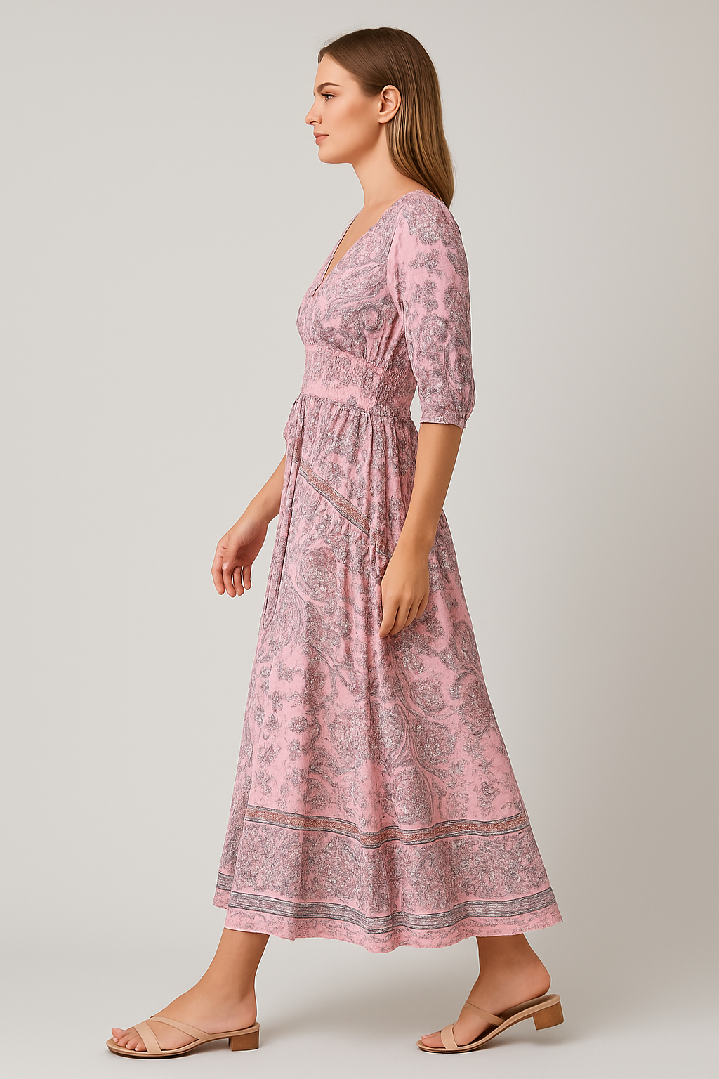 Zoe – Floral V-Neck Maxi Dress