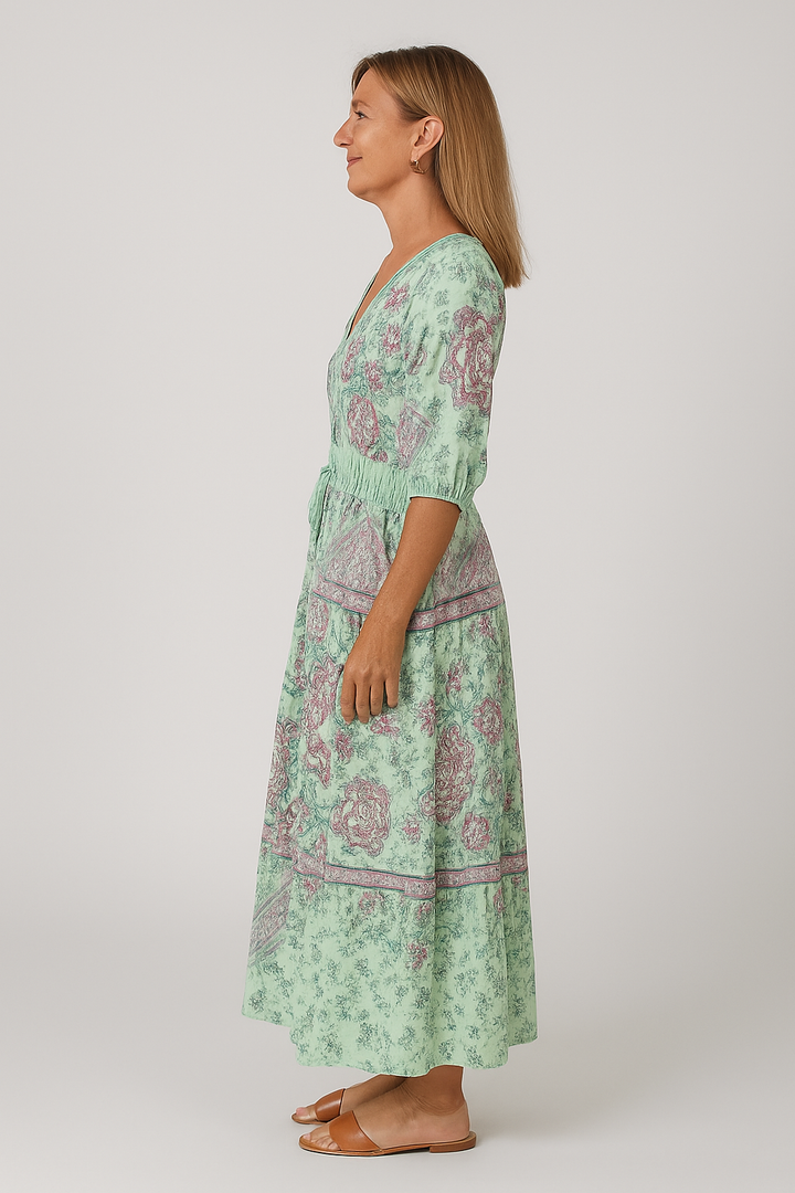Zoe – Floral V-Neck Maxi Dress