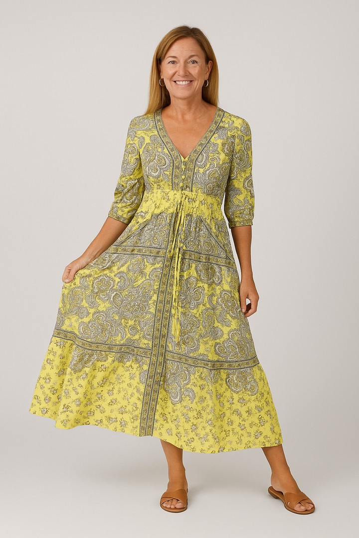 Zoe – Floral V-Neck Maxi Dress