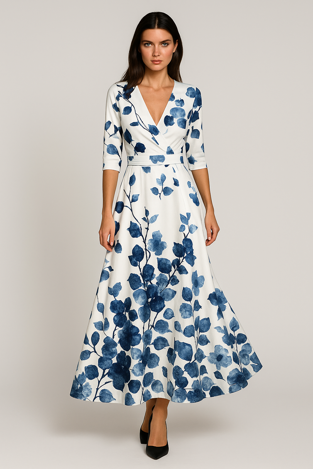 Zihna | Elegant Sleeve Dress – Timeless Grace & Style