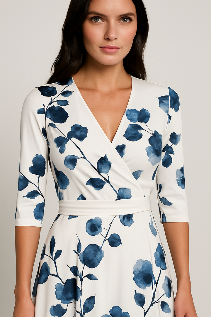 Zihna | Elegant Sleeve Dress – Timeless Grace & Style