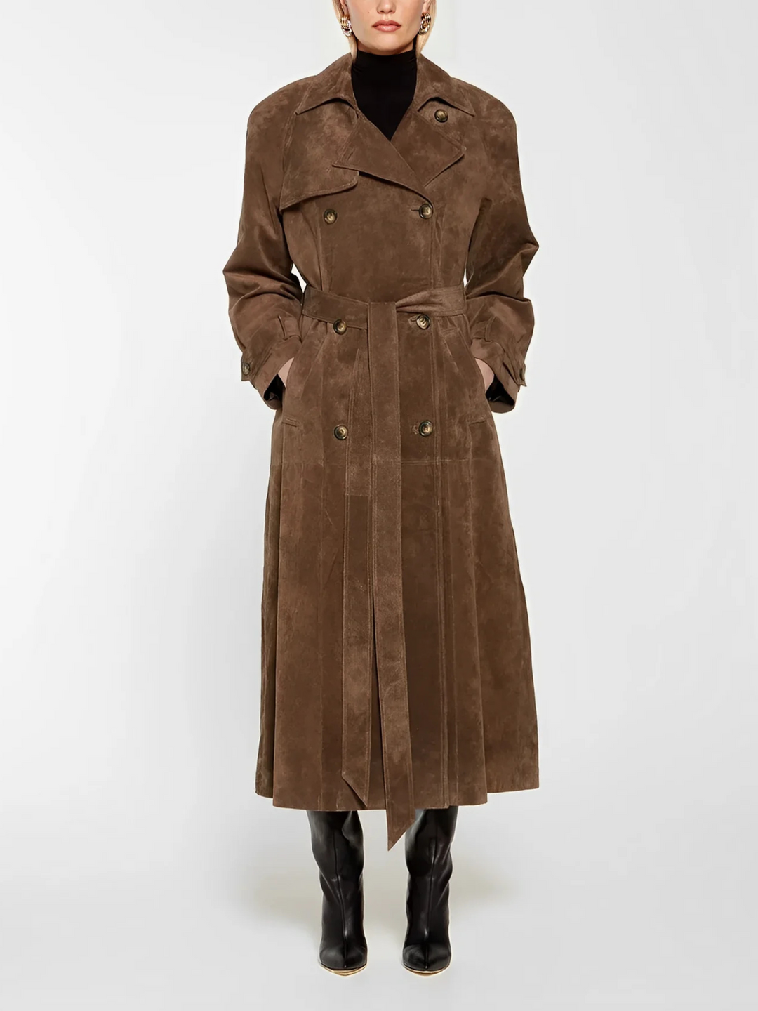 Daisy - Elegant suede Trench Coat for women