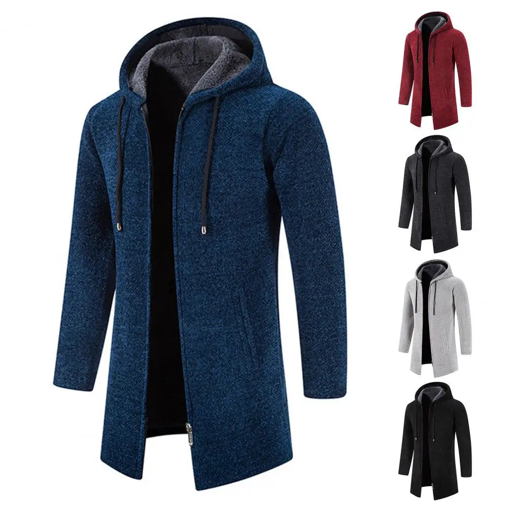 Caleb - Men's Padded Fleece Zip Hoodie Cardigan