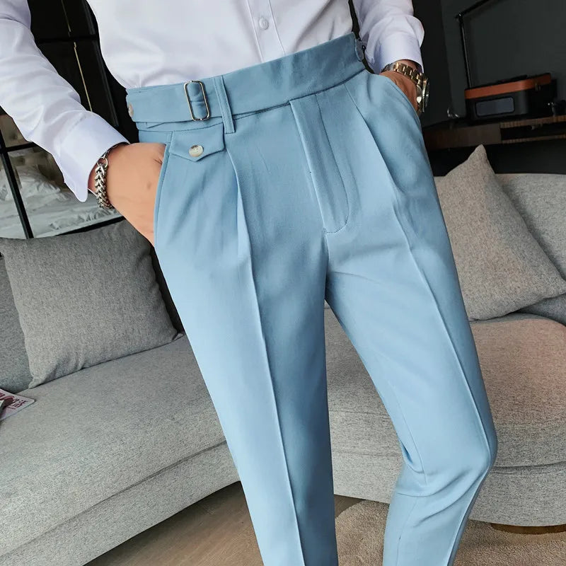 Daniel - High Waist Slim Fit Trousers