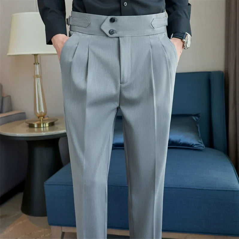 Daniel - High Waist Slim Fit Trousers