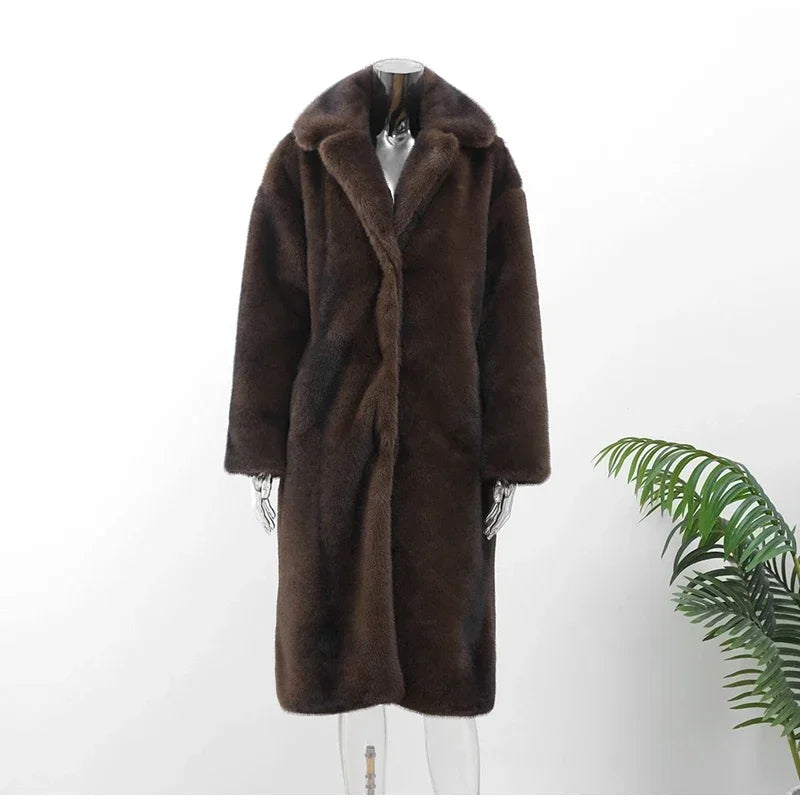 Chloe - Women's Faux Fur Overcoat