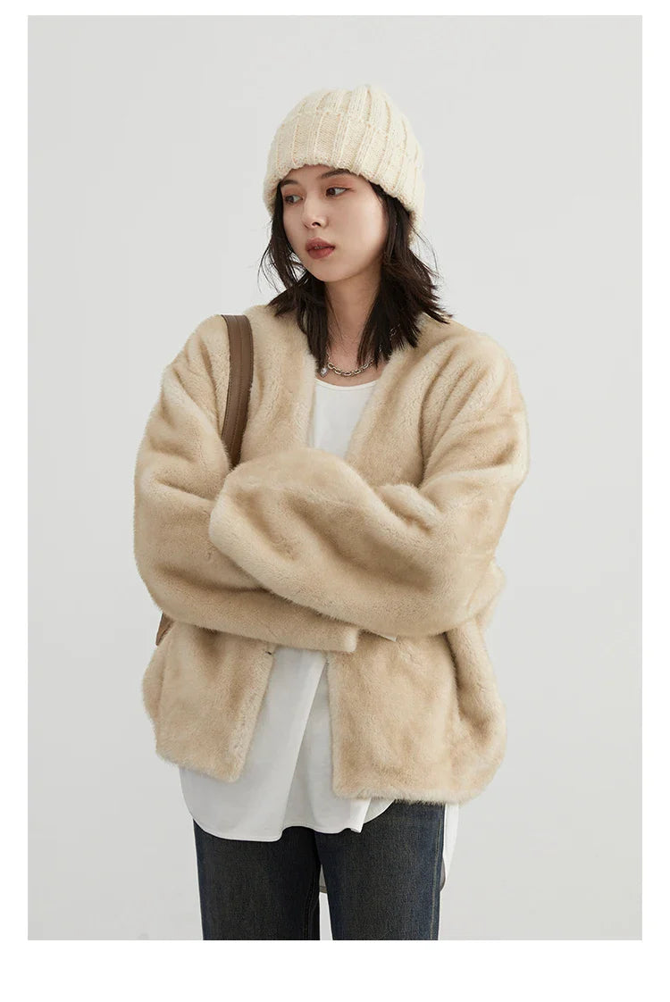 Sophia - Loose Casual Plush Overcoat