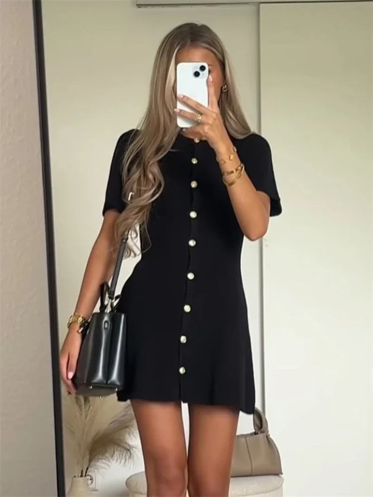 Abigail - Ribbed Knit Mini Dress