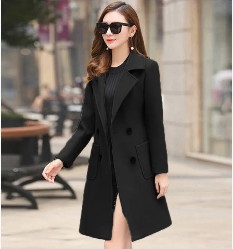 Aria - Double-Breasted Woolen Coat