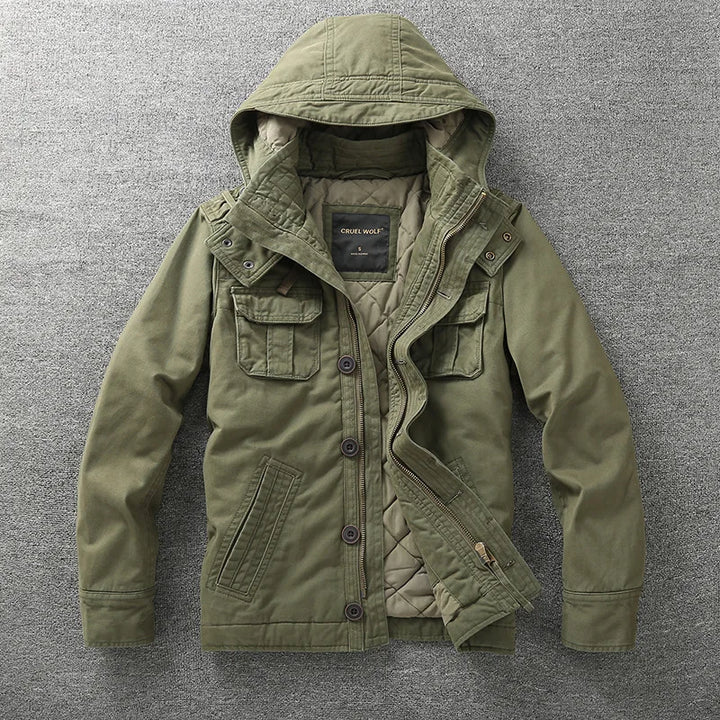 Henry - Men's Retro Hooded Cargo Jacket