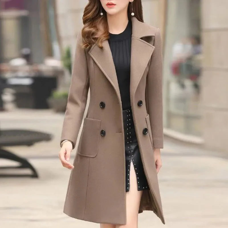 Aria - Double-Breasted Woolen Coat