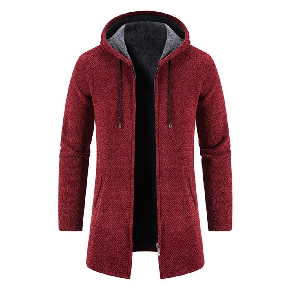 Caleb - Men's Padded Fleece Zip Hoodie Cardigan