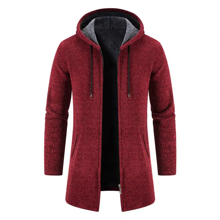 Caleb - Men's Padded Fleece Zip Hoodie Cardigan