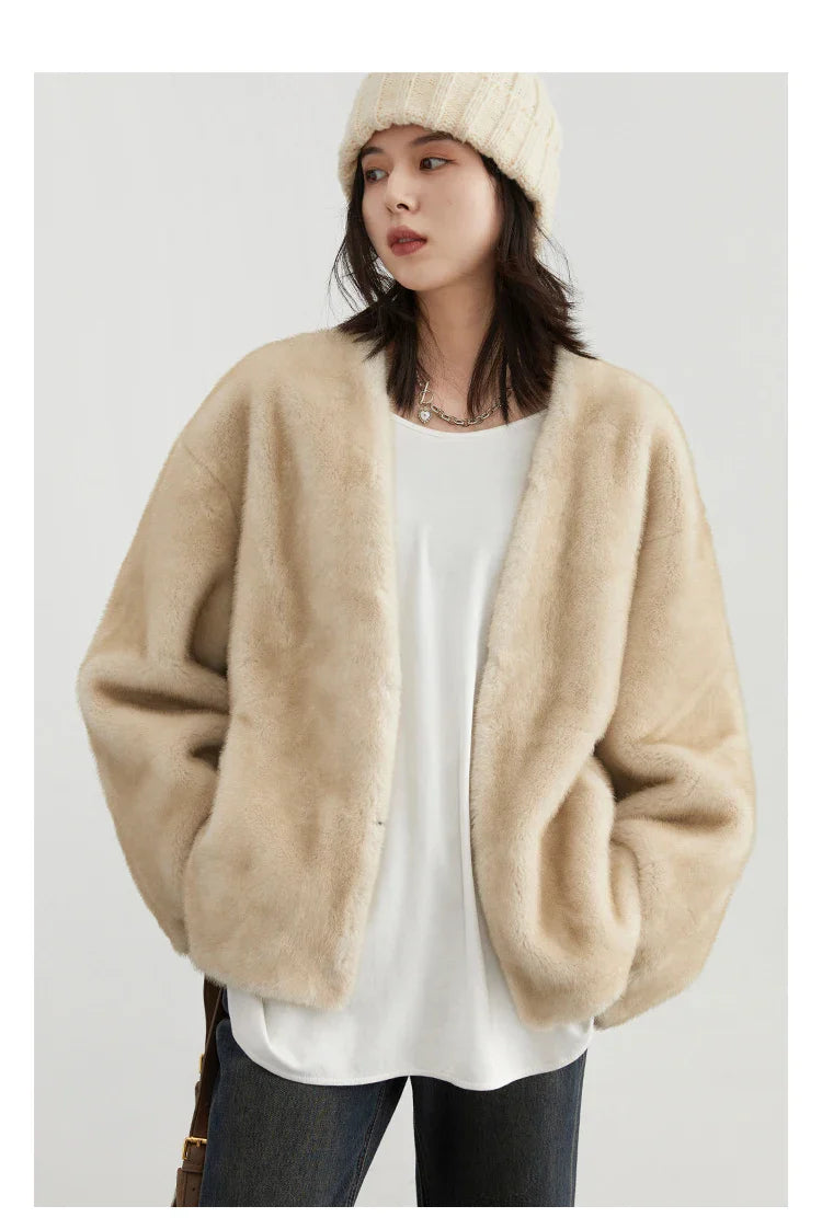 Sophia - Loose Casual Plush Overcoat