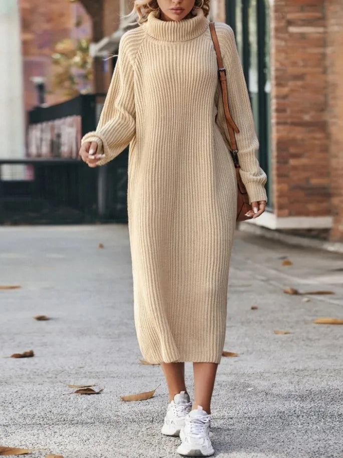 Emma - Loose High Collar Sweater Dress