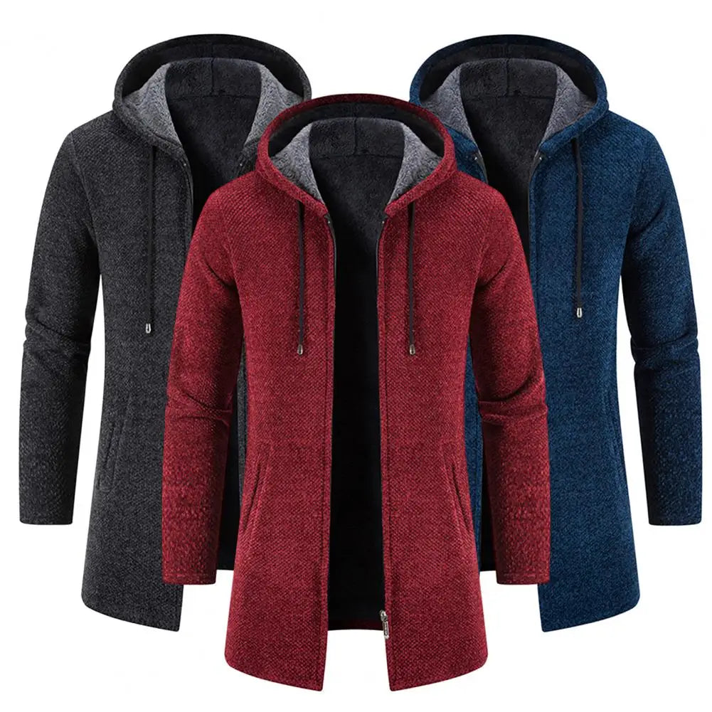 Caleb - Men's Padded Fleece Zip Hoodie Cardigan