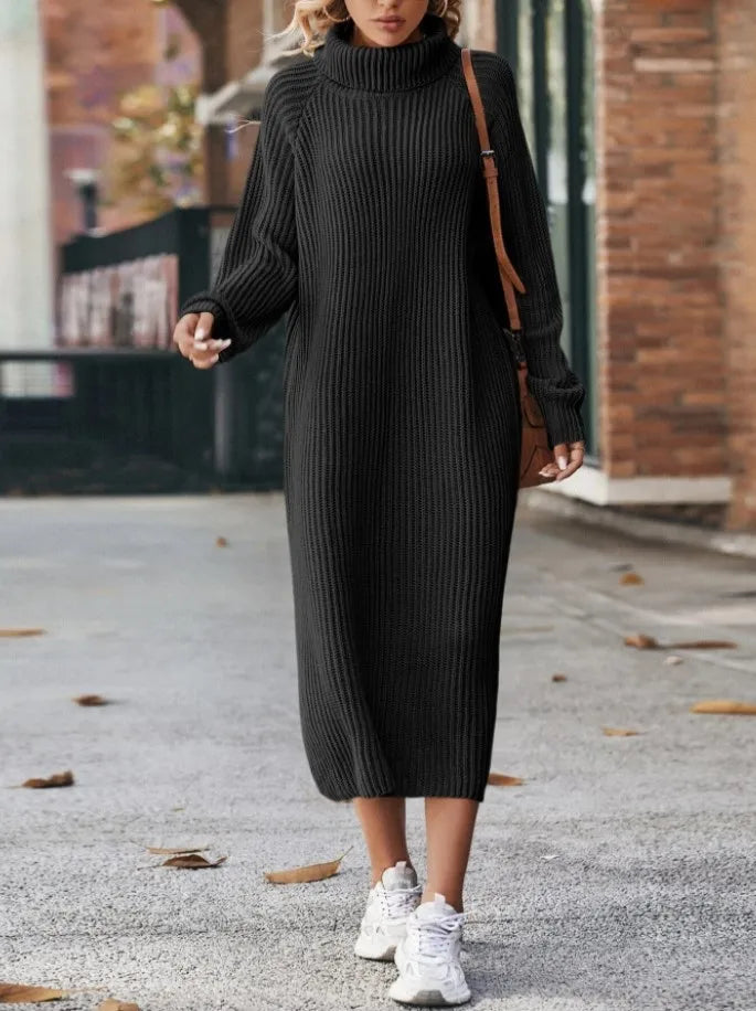 Emma - Loose High Collar Sweater Dress