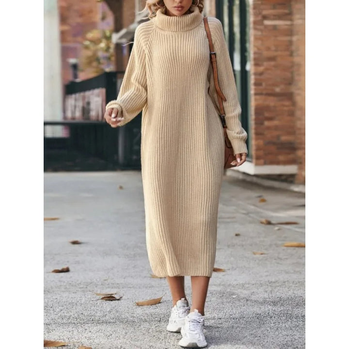 Emma - Loose High Collar Sweater Dress