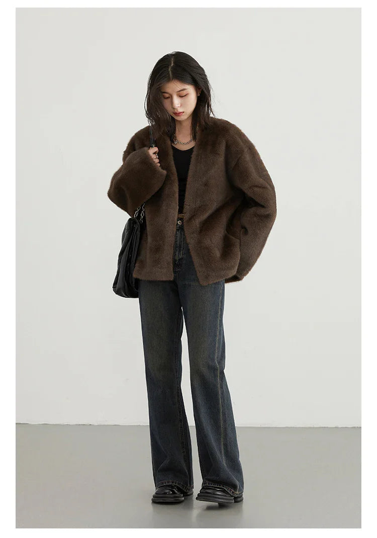 Sophia - Loose Casual Plush Overcoat