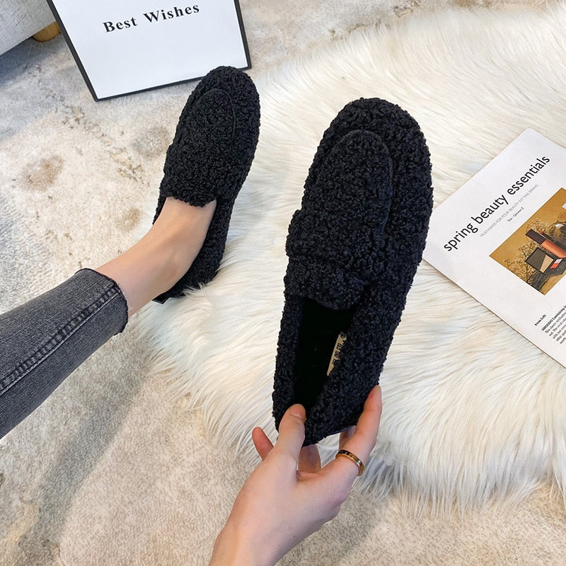 Luna - Plush Flat Shoes