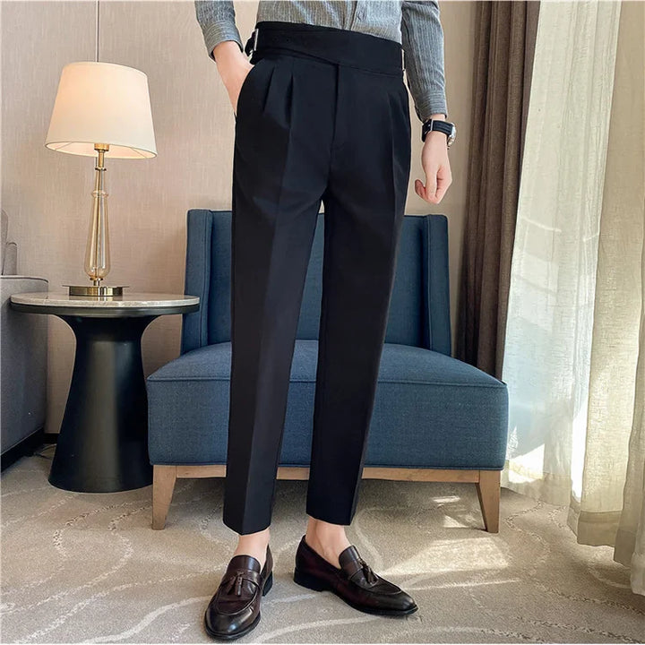 Daniel - High Waist Slim Fit Trousers