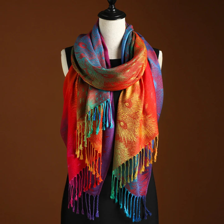 Sophia - Bohemian Paisley Fringe Shawl